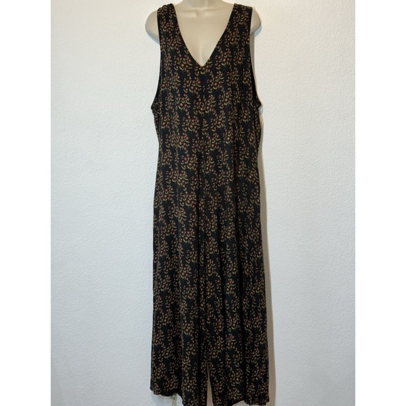 NATURAL LIFE Black and Orange Wide Leg Jumpsuit - Picture 1 of 9